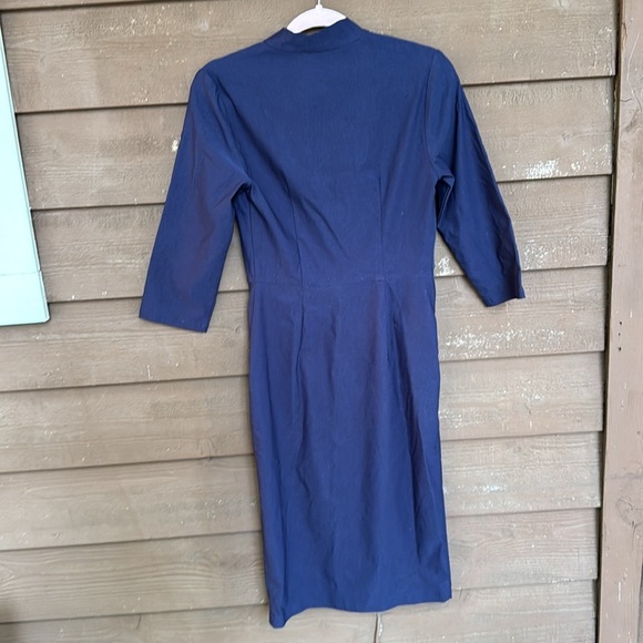 NWT Muxxn Stretch Sheath Elegant Navy Blue Dress size M - Picture 5 of 5
